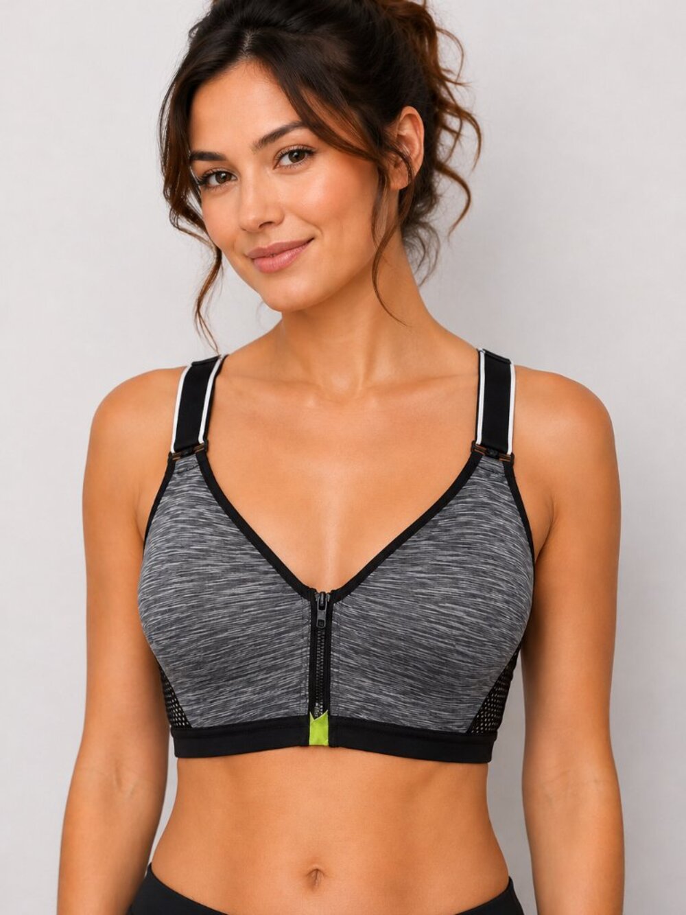 Maidenform Sport Secure Zip Front Racerback Sports Bra — 36DD